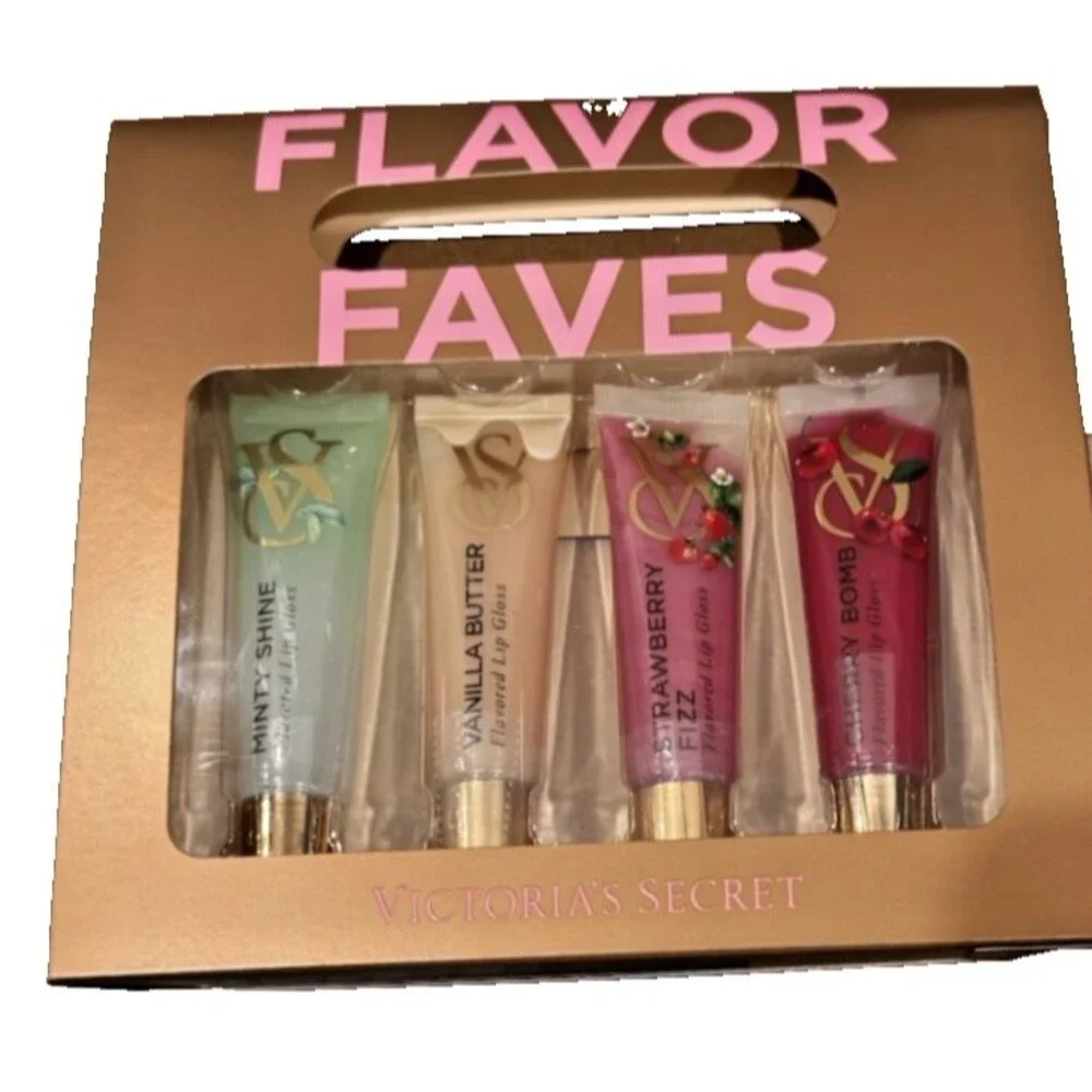 Victoria's Secret Flavor Faves Flavored Shine Lip Gloss Set 4x 0.46 oz Travel